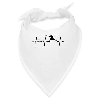 Fechten Heartbeat Fechten Spieler Fechten Spiel - Bandana - Weiß - Vorne