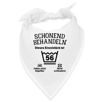 Schonend Behandeln 56. Geburtstag Einzelstück 56 - Bandana - Weiß - Vorne