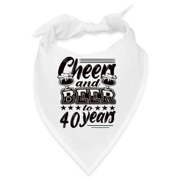 40 Geburtstag - Bandana - Weiß - Vorne