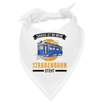 Zuhause ist wo meine Straßenbahn steht Tram S-Bahn - Bandana - Weiß - Vorne