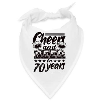 70 Geburtstag - Bandana - Weiß - Vorne