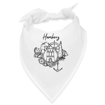 Maritimes Hamburg - Bandana - Weiß - Vorne