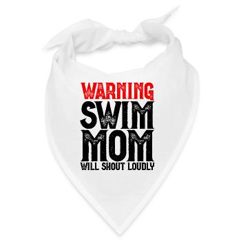 Warning Swim Mom Will Shout Loudly 4 - Bandana - Weiß - Vorne