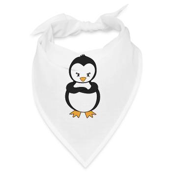 Lustiger Wütender Pinguin Seevogel Vogel Geschenk - Bandana - Weiß - Vorne