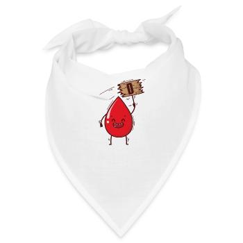 Blutgruppe 0 Bluttropfen mit Schild Herz - Bandana - Weiß - Vorne