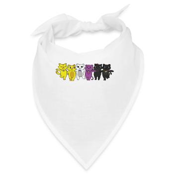 Nonbinary Flag Non Binary Pride LGBTQ Cats Purride - Bandana - Weiß - Vorne