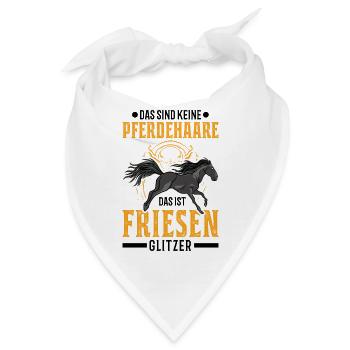 Friesen Pferd Glitzer Friesenpferd - Bandana - Weiß - Vorne
