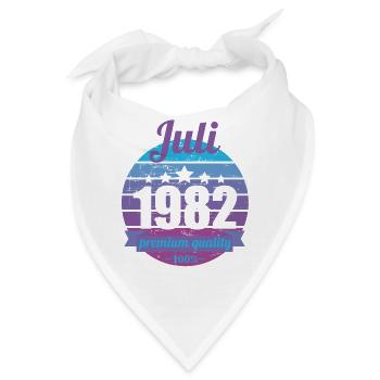 Geboren Juli 1982 40 Jahre 40er 40.Geburtstag - Bandana - Weiß - Vorne