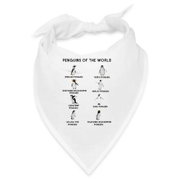 Cute Penguins Of World Penguin - Bandana - Weiß - Vorne