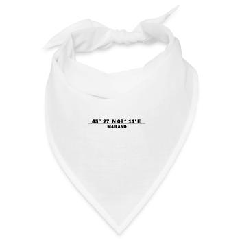 Mailand Koordinaten - Bandana - Weiß - Vorne