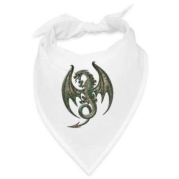 Wunderbarer eleganter Drache - Bandana - Weiß - Vorne