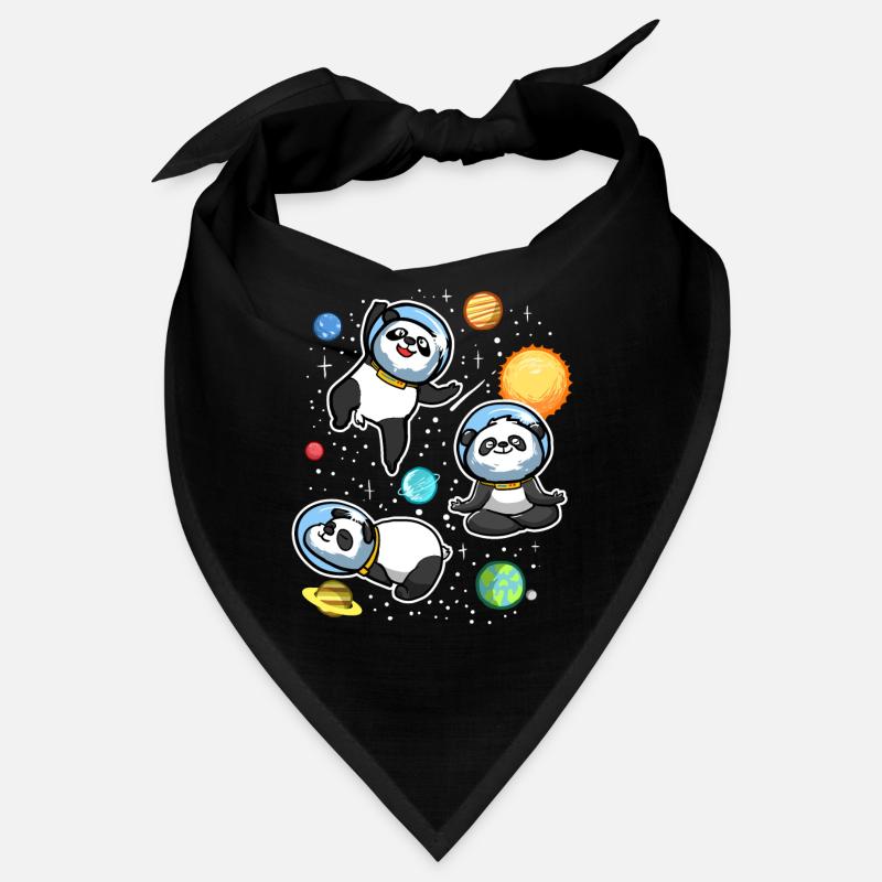 Lazy Space Pandas Astronauts Universe With Planets Bandana
