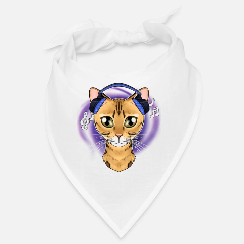 Mignon Bengal Cat I Music Lover I Casque Bandana
