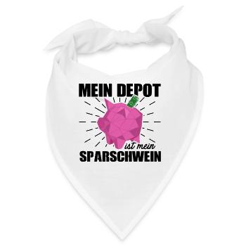 Mein Depot Ist Mein Sparschwein Aktionär Investier - Bandana - Weiß - Vorne