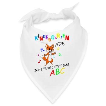 Kindergarten Ade ich lerne jetzt das ABC - Bandana - Weiß - Vorne
