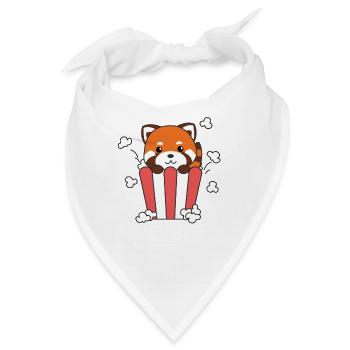 Roter Panda Popcorn Time lustiges Wortspiel - Bandana - Weiß - Vorne