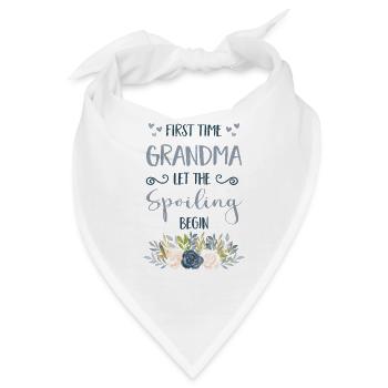 Oma Werdende tollste Omi Großeltern Baby Blumen - Bandana - Weiß - Vorne
