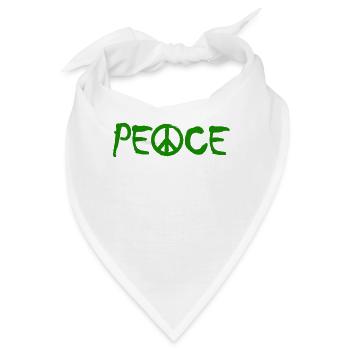 PEACE - mit dem A als Friedenssymbol Peacezeichen - Bandana - Weiß - Vorne