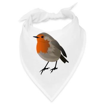 Rotkehlchen - Bandana - Weiß - Vorne