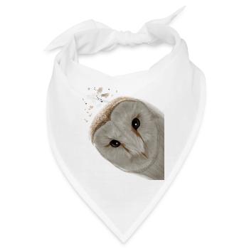 Vogel Eule - Bandana - Weiß - Vorne