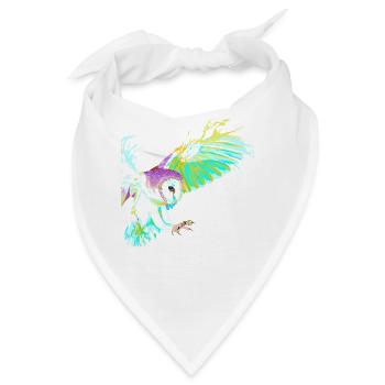 Fliegender Splash Vogel Eule - Bandana - Weiß - Vorne
