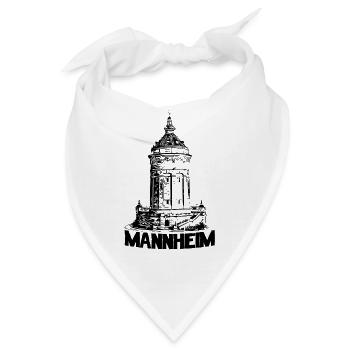 Mannheimer Wasserturm Mannheim schwarz - Bandana - Weiß - Vorne