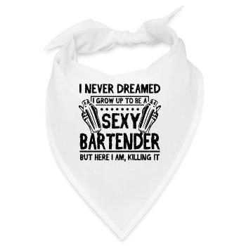 Sexy Bartender - Bandana - Weiß - Vorne