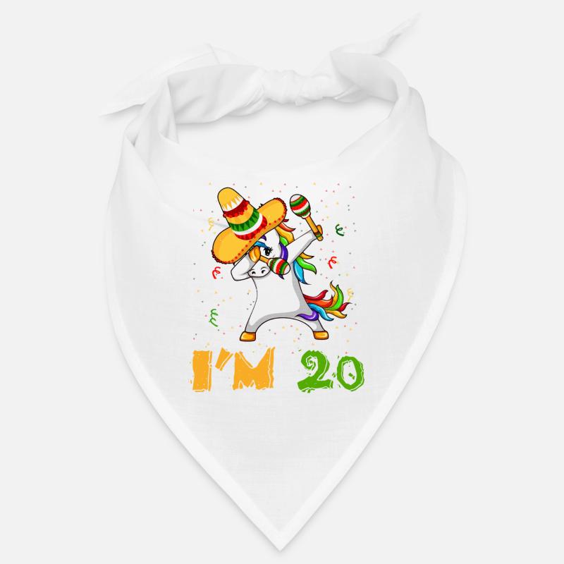Age 20 Year Old Dab Unicorn Mexican Cinco De Mayo Bandana