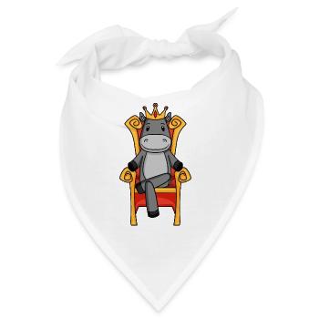 König Esel - Thron Königin Herrscher - Bandana - Weiß - Vorne