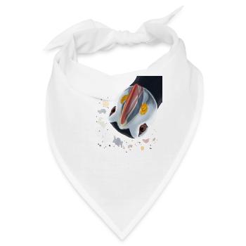 Neugieriger Vogel Papageientaucher - Bandana - Weiß - Vorne