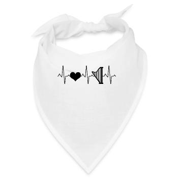 Harfe Instrument - Bandana - Weiß - Vorne