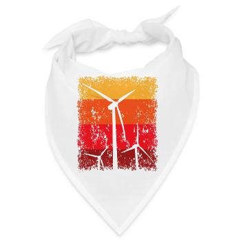 Windenergie Windkraft Windkraftanlage Windrad - Bandana - Weiß - Vorne