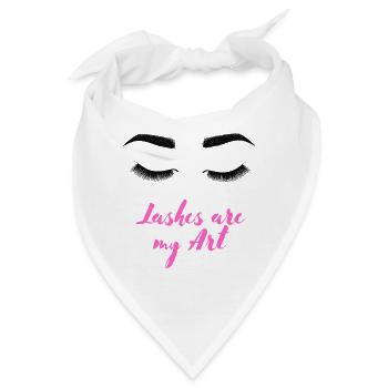 Wimpern Lash Extensions Wimpernfee Spruch Geschenk - Bandana - Weiß - Vorne