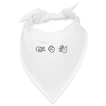 Schere Stein Papier - Bandana - Weiß - Vorne