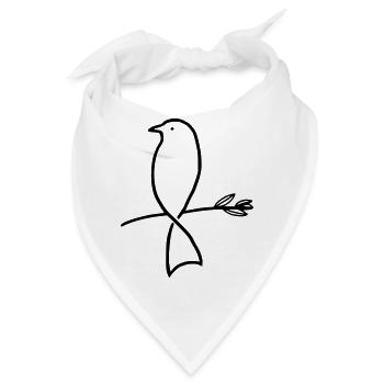 Vogel auf einem Ast - Bandana - Weiß - Vorne