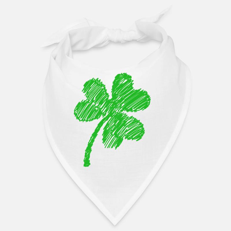three-leaf clover green doodle Bandana