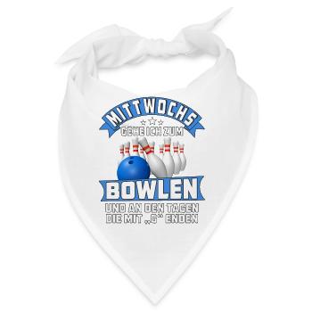 MITTWOCHS GEHE ICH ZUM BOWLEN - Bandana - Weiß - Vorne