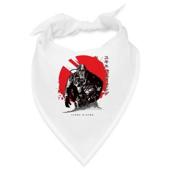 Taucher vor Sonne Japanisch Geschenk - Bandana - Weiß - Vorne