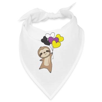 Nonbinary Flag Gay Pride LGBTQ Herzen Faultier - Bandana - Weiß - Vorne