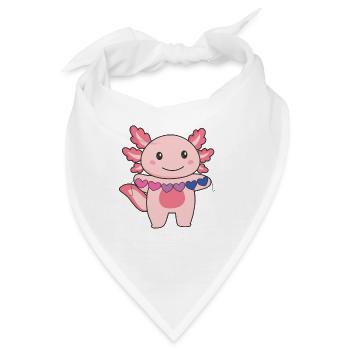 Bi Flag Non Bi Pride LGBTQ Axolotl - Bandana - Weiß - Vorne