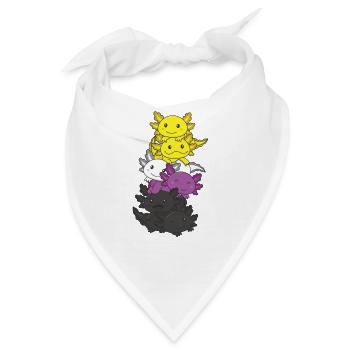 Nonbinary Flag Non Binary Pride LGBTQ Axolotl - Bandana - Weiß - Vorne