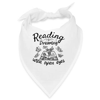 Lesen ist Träumen mit offenen Augen I Library Book - Bandana - Weiß - Vorne