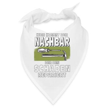 HIER KOMMT DER NACHBAR - Bandana - Weiß - Vorne