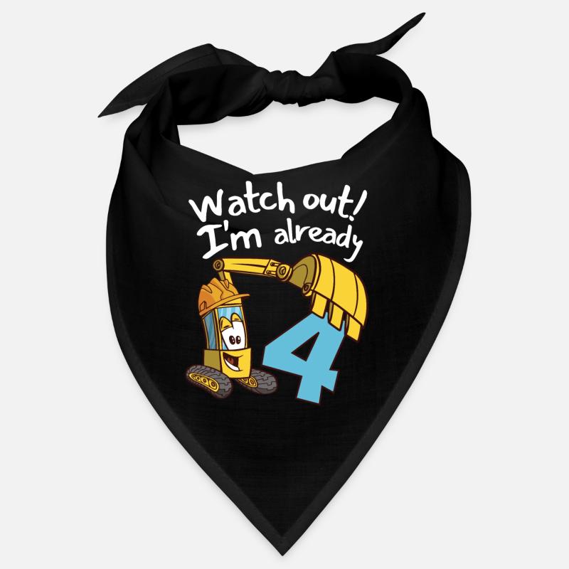 4. Geburtstag Kindergeburtstag Bagger Party Bandana