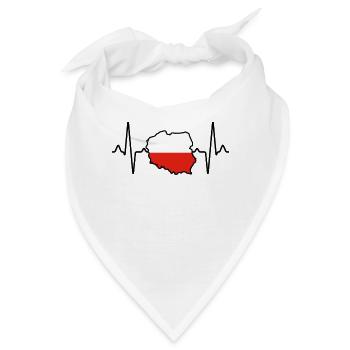 Polen poland Herzschlag - Bandana - Weiß - Vorne
