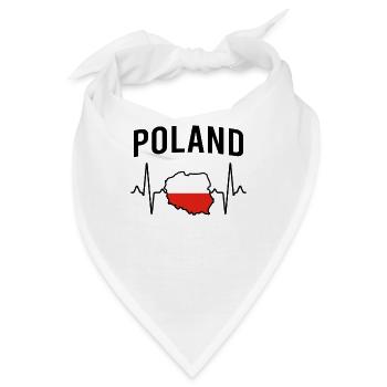Polen poland Herzschlag - Bandana - Weiß - Vorne
