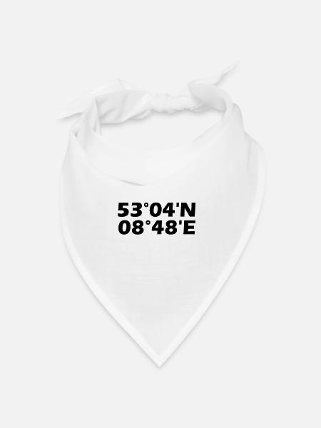 Bremen Coordinates - Bandana - white - Front