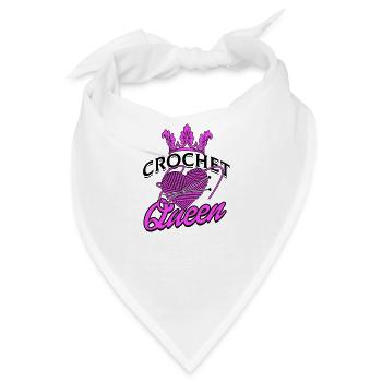 Crochet Queen Funny Crochet Lover - Quilten - Bandana - Weiß - Vorne