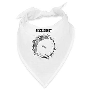 Tambourin Percussion Instrument Zeichnung Folk - Bandana - Weiß - Vorne
