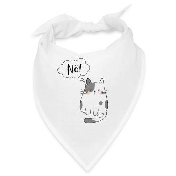Katze mit Nö Denkblase lustiges Geschenk Neinsager - Bandana - Weiß - Vorne